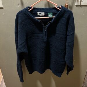 REI Men's Dark Blue Zip-Up Sweater